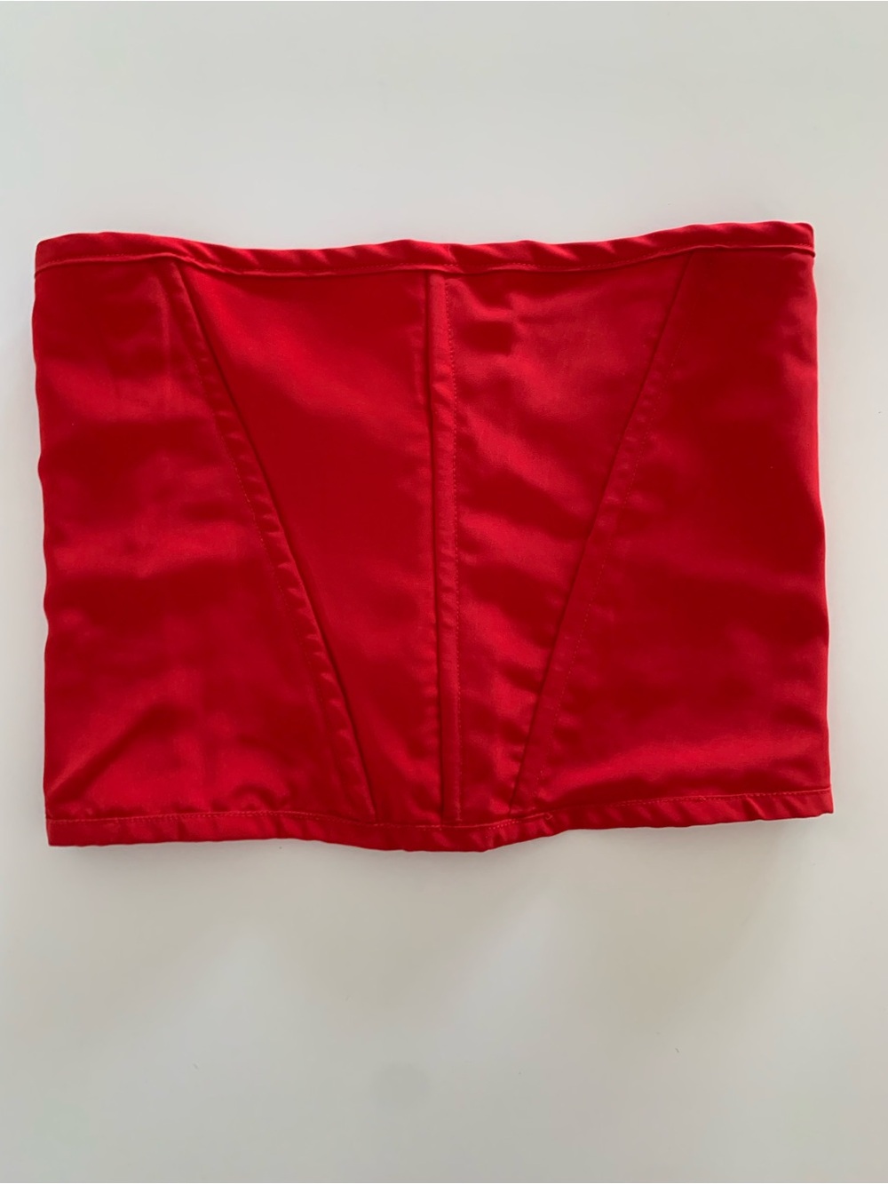 Women's Red Strapless Corset Tube Top